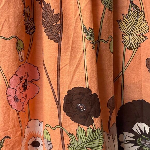 {Sabby Anand} peach floral Resort Summer dress Size Small - Picture 6 of 11